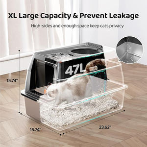 Bacia de Areia para Gatos Grande de 20L, Fechada, Fácil de Limpar, Aço Inoxidável Espesso e Anticorrosão, Especial para Comércio Internacional - Product Image 4