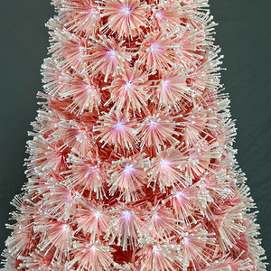 Árbol de Navidad de Fibra Óptica con Flores de <span class=keywords><strong>Ciruelo</strong></span> en PVC Rosa y Luces LED Blancas - Product Image 4