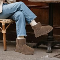 Sepatu Boots Wanita 2026 Sepatu Bot Musim Dingin untuk Wanita Nyaman Sepatu Bot Datar Setinggi Pergelangan Kaki dengan Lapisan Bulu Imitasi Sepatu Salju Sepatu Boots Wanita