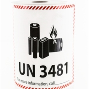 Etiqueta Autoadhesiva Metálica para Prevención de Incendios de Baterías UN3481 - Product Image 1