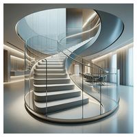 Escalier sinueux personnalisé avec conception à trois quarts de tour et garde-corps en fer forgé personnalisé