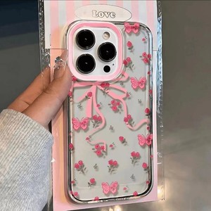 Custodia per telefono con fiore fiocco blu per <span class=keywords><strong>iPhone</strong></span> <span class=keywords><strong>11</strong></span> custodia <span class=keywords><strong>iPhone</strong></span> 13 12 14 15 Pro Max XR XS X 7 8 Plus <span class=keywords><strong>Cover</strong></span> morbida antiurto trasparente per ragazza - Product Image 5
