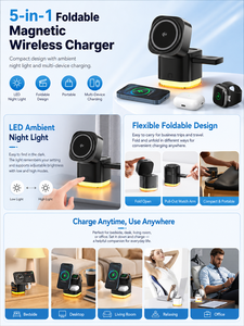 <span class=keywords><strong>Cargador</strong></span> <span class=keywords><strong>Inalámbrico</strong></span> Magnético Plegable 5 en 1 HYTO, Estación de Carga con Rotación Automática y Cable USB-C Retráctil de 65W para Laptop - Product Image 6