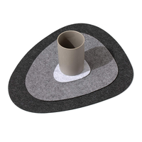 Nouveauté : Ensemble de sets de table en feutre antidérapant écologique au design personnalisé - Gris irrégulier, moderne, de qualité supérieure, pour table à manger et sous-main de bureau