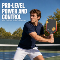 Kit de raquettes de pickleball en fibre de carbone T700, nouveau design 2026, raquettes légères en graphite (lot de 2) avec sac de transport et balles