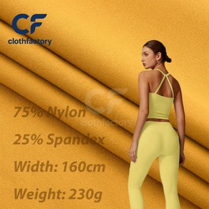 75% Nylon 25% Spandex 230 GSM Đa-Màu Sắc Trong Kho Yoga Vải 230G Cao Căng Yoga Quần Tank Top Thể Thao Vải Dệt Kim - Product Image 1