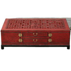 Antike rote chinesische notleidende schnitzende TV-Schranks chu blade kiste - Product Image 1