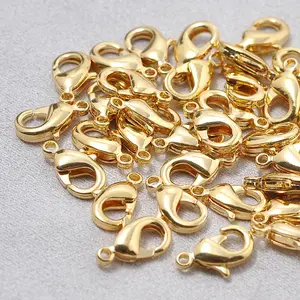 High quality real gold plated filled lobster clasp in brass jewelry accessories