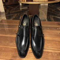 Chaussures habillées en cuir véritable pour hommes Mengke, style coréen à boucle carrée, taille 48, bout fermé, à lacets, collection automne