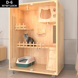 Gỗ vật nuôi mèo cây nhà gỗ rắn hai mèo biệt thự lồng nhà kính sang trọng toàn cảnh nhà Mèo - Product Image 3