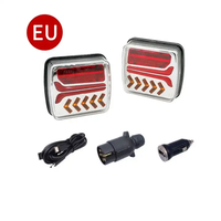 Kit d'éclairage magnétique sans fil pour remorque, feux arrière LED rechargeables sans fil avec émetteur 7 voies vers 4 voies pour remorquage sans fil