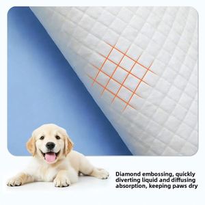 Vente en gros de tapis absorbants jetables pour chiens et chats, épaissis, absorbants, imperméables à l'urine, en film PP non tissé et en pâte de cellulose, diverses tailles d'emballage - Product Image 4