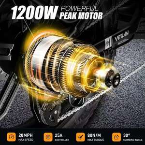 Vélo électrique pliable de montagne 750W pour adultes avec frein à disque hydraulique, vélo électrique à pneus larges 20 pouces, vélo hybride électrique 48V 20Ah, UE Royaume-Uni - Product Image 5