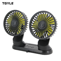 Ventilateur de refroidissement de voiture électrique à Double tête réglable à 360 degrés ventilateur de Circulation d'air en plastique alimenté par USB pour camion berline SUV RV
