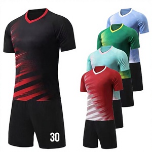 ชุดยูนิฟอร์มฟุตบอลแบบกำหนดเอง เสื้อและกางเกงขาสั้นแบบรีดร้อน ระบายอากาศได้ดี ชุดกีฬาสำหรับทีม ผู้ผลิต OEM - Product Image 3