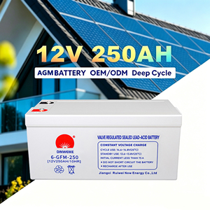 Baterías de Gel de Ciclo Profundo de Plomo-Ácido 12V 250Ah 200Ah 150Ah 1000 Ciclos, Baterías de Almacenamiento VRLA para Sistemas Solares e Inversores UPS - Product Image 1