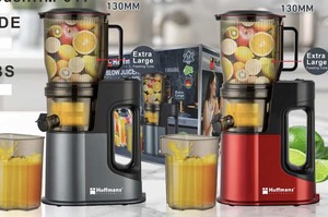 Extractor de Jugos Hoffmans HM-641 de 400W con Motor DC 2 en 1 para Hogar y Negocio, Prensado en Frío con Tolva Grande de 130mm - Product Image 4