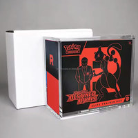 Vente en gros de boîtes en acrylique pour cartes Pokémon TCG Scarlet Violet Destined Rivals Elite Trainer ETB, boîte de présentation en acrylique