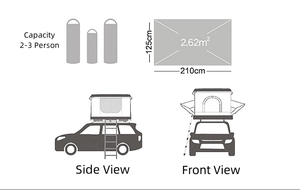Tente pop-up de toit en coque rigide ABS pour <span class=keywords><strong>2</strong></span>-3 <span class=keywords><strong>personnes</strong></span> en usine personnalisée pour le <span class=keywords><strong>camping</strong></span> en voiture - Product Image 6