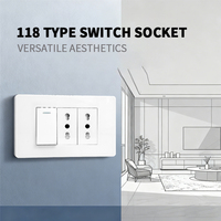 Enchufe de Corriente Triple con Interruptor de Pared Estándar Italiano y Chileno de 16 A con Puertos USB Tipo C, Venta Directa de Fábrica