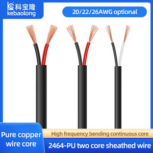 2464 fil électronique à deux cœurs 26 22 20AWG haute flexibilité et flexion fil <span class=keywords><strong>isolé</strong></span> à 2 cœurs gainé de Pu - Product Image 2