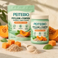 PEITEBIO Psyllium Pumpkin Hairball Fiber Powder Saveur Poulet et Malt 120g pour chats – Soutien digestif et anti-boules de poils