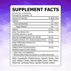 OEM ODM Women‘s Fat Burner Gummies Apple Cider Build Metabolism Steady Energy Fat Burning Support Crush Cravings <b>Supplement</b> - Product Image 2