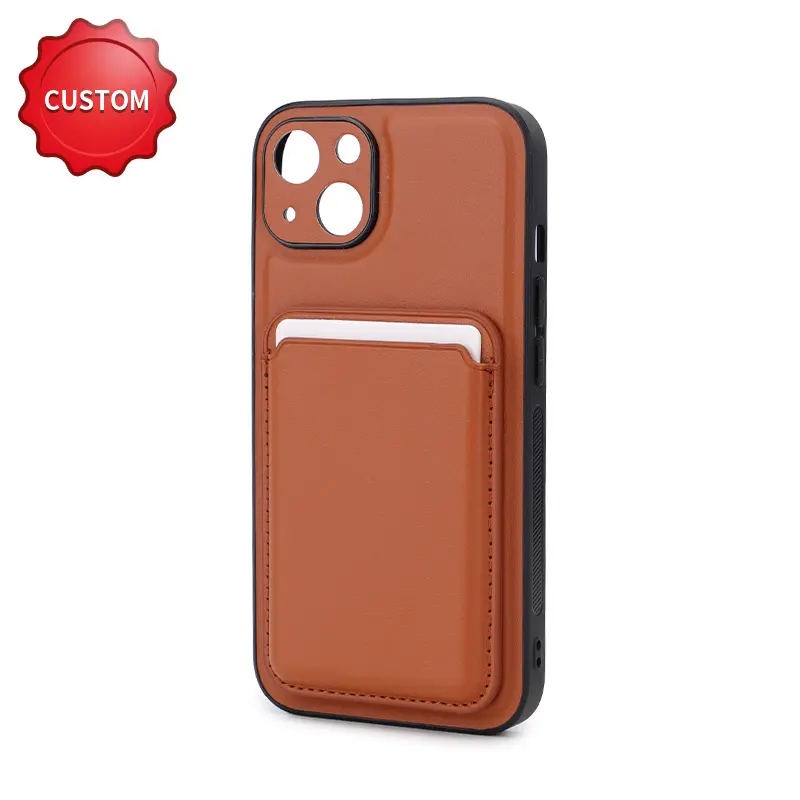 Slim Magnetic Snap-on Card Holder Wallet Genuine Leather PU PC Shockproof Mobile Phone Case For Iphone 11 12 13 14 SAMSUNG