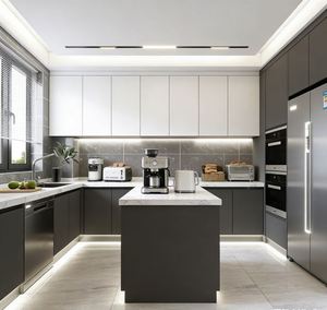 Juego Completo de Muebles de Cocina Resistentes, Estructura de Madera Maciza con Fregadero, Accesorios y Correderas para Cajones, Bisagras Duraderas para Uso a Largo Plazo - Product Image 4
