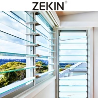 Fabricant personnalisé de fenêtres à persiennes avec cadre en aluminium Fenêtres à persiennes en verre réglables Fenêtre à persiennes en aluminium à persiennes