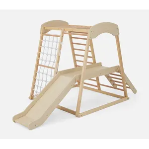 Vendita Montessori struttura per arrampicata per bambini scalatori al coperto giocattoli in legno gioco con rampa a scorrimento set palestre per bambini