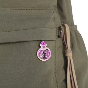 Bruja gato negro esmalte Pin cristal medicina botella <span class=keywords><strong>libro</strong></span> sombrero Punk Goth Halloween joyería accesorios solapa regalo amigos al por mayor - Product Image 3