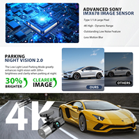 Cámara para Auto V58 de 3 Canales, 4K Frontal, 1080P Interior/Trasera, GPS Integrado, WiFi 5.8GHz, Sensor G de 3 Ejes, Pantalla IPS de 3.0'', Grabación Triple