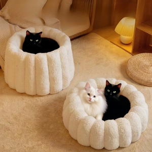 Grenz überschreitende neue Haustier produkte Vertikales Plüsch-rundes Haustier bett Weiches bequemes Hunde bett Wasch bare Matte Warmes Haustier kissen - Product Image 1