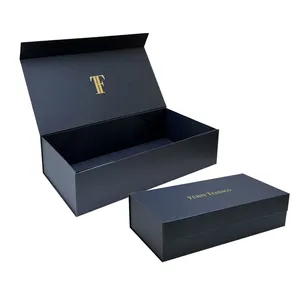 Custom Logo Recycled Bespoke Rigid Box Luxury Gift Black Packaging Magnetic Closure Boxes