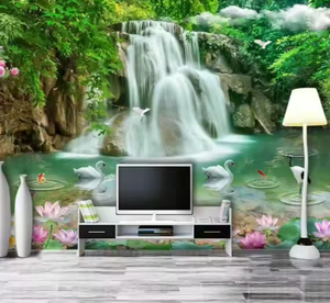 Bord de lac Grande forêt naturelle Papier peint de maison en bois Peel Stick Modern Design Style <span class=keywords><strong>Tapisserie</strong></span> pour chambre à coucher Décoration intérieure Mural - Product Image 2