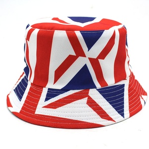 Custom Sublimation Cartoon 100% Cotton Bucket <b>Hat</b> for Men Women White Outdoor Beach Fishing Cap Unique Argyle Leaf Patterns Logo - Product Image 3