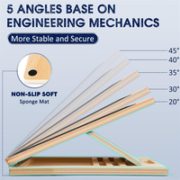 Planche inclinée portable en bois réglable pour genoux, chevilles, talons, pieds et jambes