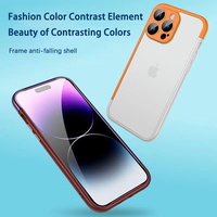 Casing Ponsel Kreatif Dua Warna dengan Bingkai untuk IPhone16 15 14 13 12ProMax, Pendingin, Anti Jatuh, Dilengkapi Pelindung Lensa