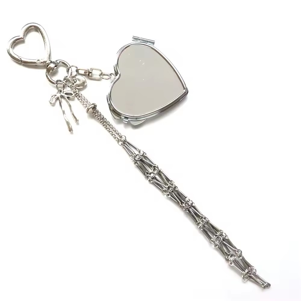 Filet en acier inoxydable argenté avec miroir coeur