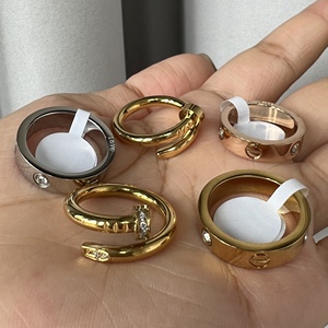 Luxury Four-leaf Flower Brand Designer Screw Love Zircon Stainless Steel <strong>Rings</strong> Women <strong>Diamond</strong> <strong>Ring</strong> - Product Image 1