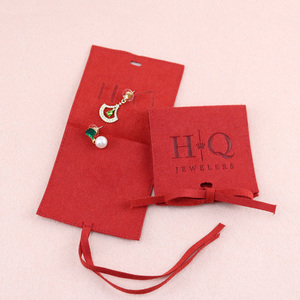 Bolsa de Terciopelo Personalizada para Joyería Pequeña, Bolsa de Microfibra para Empaque de Joyería con Inserto para Pulsera, Collar, Regalo, Alta Calidad, Roja - Product Image 2