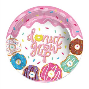 YOUNIKE Donut Theme Party Decoration Set Disposable Plates Cups Napkins Cutlery Birthday Kids 2-4 Years - Product Image 4