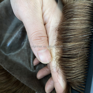 قاعدة حقن البولي يوريثان 7×9 بوصة 6 متوفرة في المخزون #   قطعة شعر طبيعية بلون بني للنساء، شعر بشري خام متوافق مع بصيلات الشعر - Product Image 3