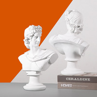 Buste en résine aspect plâtre blanc, personnage classique de la mythologie grecque, statue pour décoration artistique de table à la maison