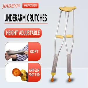 Outdoor Medical Aluminum Lightweight Adjustable Underarm Crutch Disability Crutch For Elderly