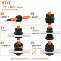 Presse-étoupe en nylon G-type avec filetage américain NPT 1/4 et connexion filetage britannique, tête de fixation, joint étanche
