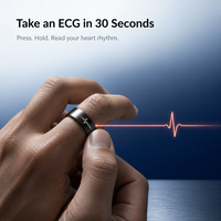 Bague connectée Q520 pour hommes et femmes avec IA, ECG, fréquence cardiaque, oxygène sanguin, tension artérielle, suivi du sommeil et de la forme physique, chargement magnétique