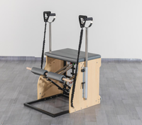 Chaise de Pilates Reformer en bois d'érable pour le yoga et le fitness - Grand équipement multifonctionnel universel pour l'entraînement à domicile
