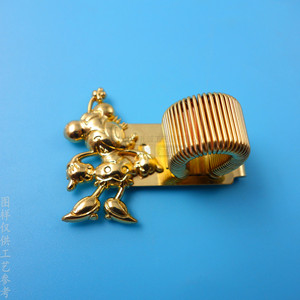 Clip de stylo à ressort en métal 45 mm en alliage de zinc électroplaqué, motif personnage de dessin animé, pour stylo promotionnel et papeterie - Product Image 2
